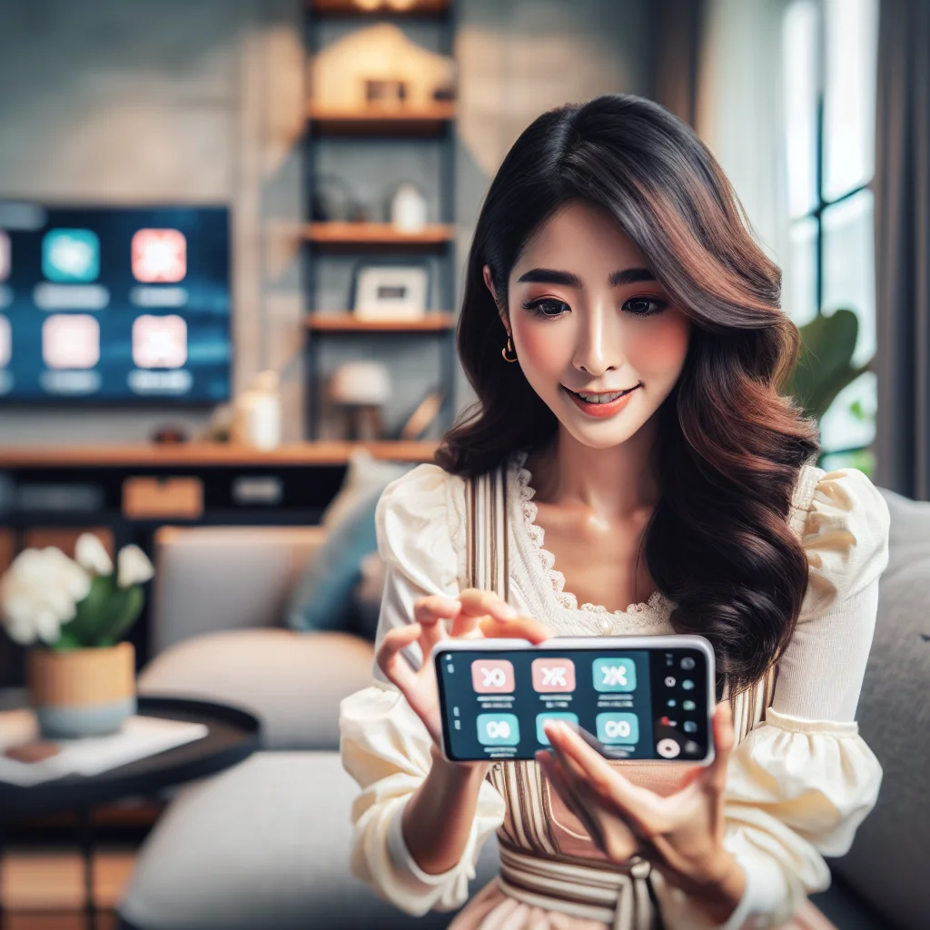 Smartphone som visar den bästa IPTV appen med användarvänligt gränssnitt och populära TV-kanaler